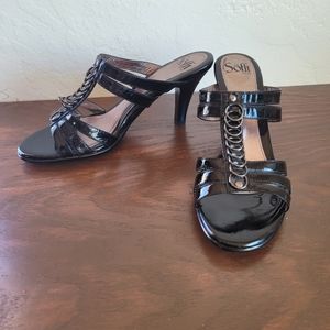 Söfft Leather Slide Heeled Sandals
